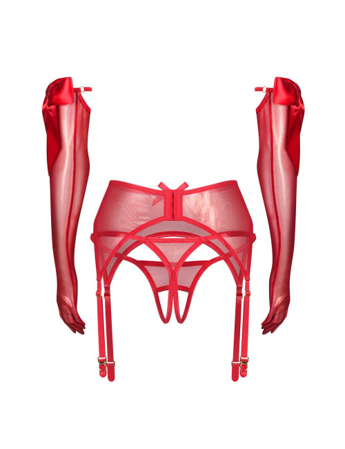 Obsessive Gifty Red - 3-częściowy komplet L/XL