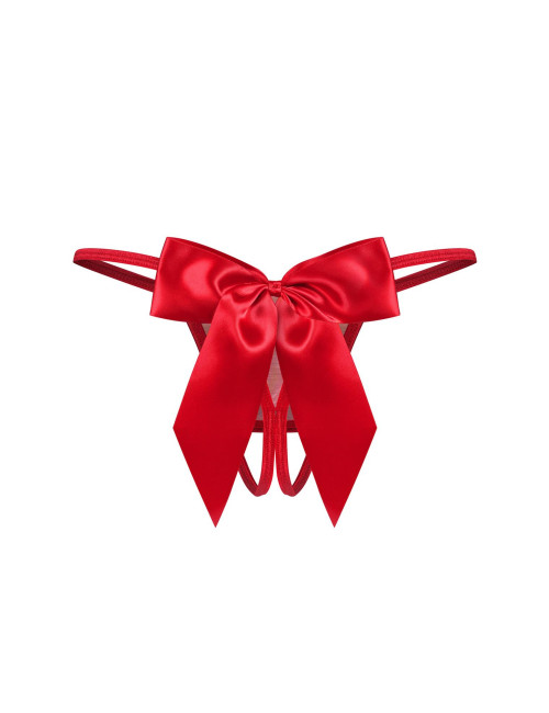 Obsessive Gifty Red Czerwone Stringi Otwarte L/XL