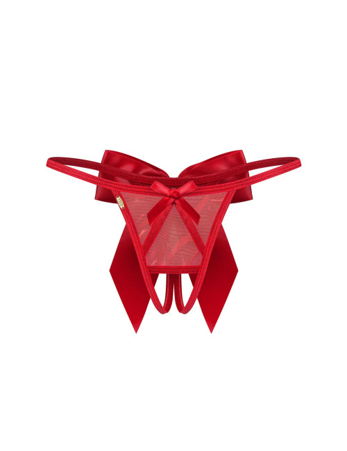 Obsessive Gifty Red Czerwone Stringi Otwarte S/M