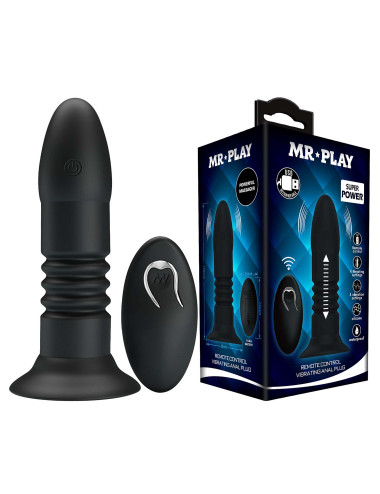 MR PLAY - VIBRATING ANAL PLUG 4 vibrations 4 thrusting Remote Control