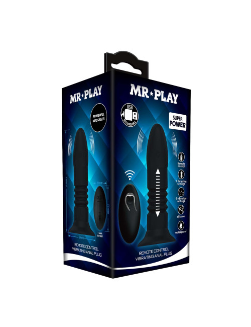 MR PLAY - VIBRATING ANAL PLUG 4 vibrations 4 thrusting Remote Control