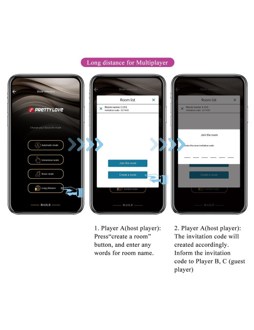 PRETTY LOVE - August, Mobile APP Long-distance Control 12 vibration functions, ABS Silicone, USB rechargeable
