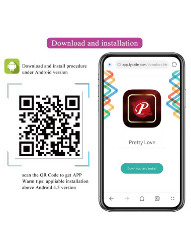 PRETTY LOVE - August, Mobile APP Long-distance Control 12 vibration functions, ABS Silicone, USB rechargeable