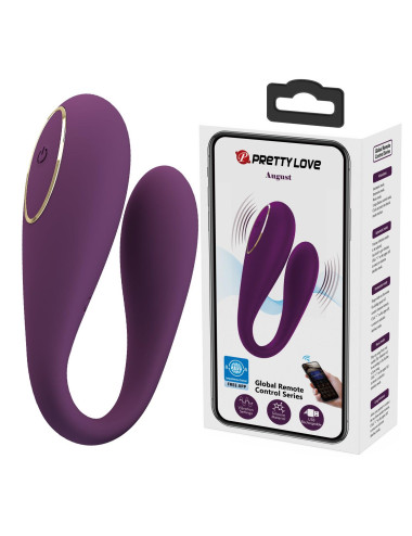 PRETTY LOVE - August, Mobile APP Long-distance Control 12 vibration functions, ABS Silicone, USB rechargeable