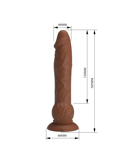 Pretty Love Eren Dual Sensor Thrusting Dildo - Brown