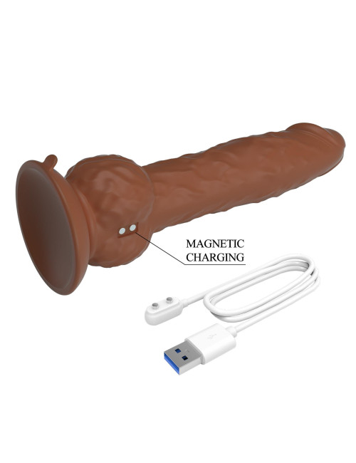 Pretty Love Eren Dual Sensor Thrusting Dildo - Brown