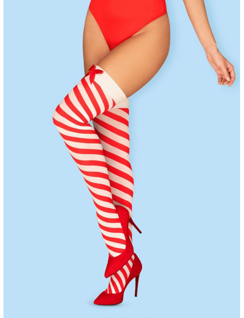 Obsessive Kissmas Czerwone Pończochy S/M