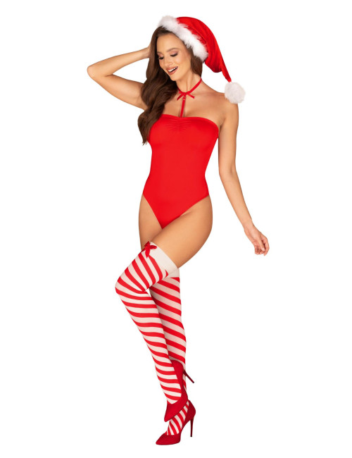 Obsessive Kissmas Czerwone Pończochy S/M