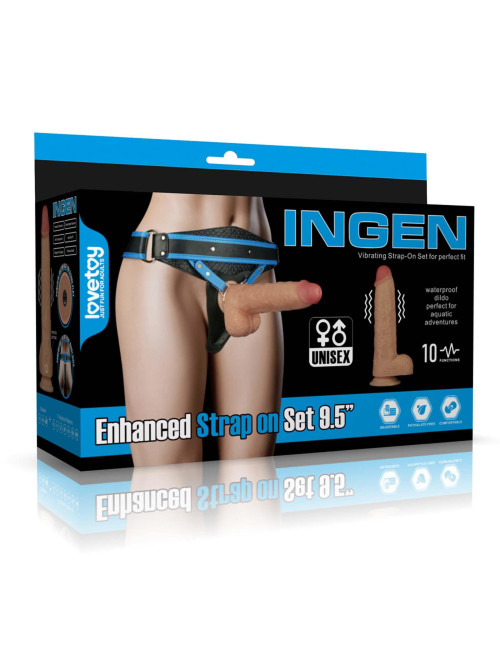 Vibrating Enhanced Strap on Set 9.5'' XS/S/M