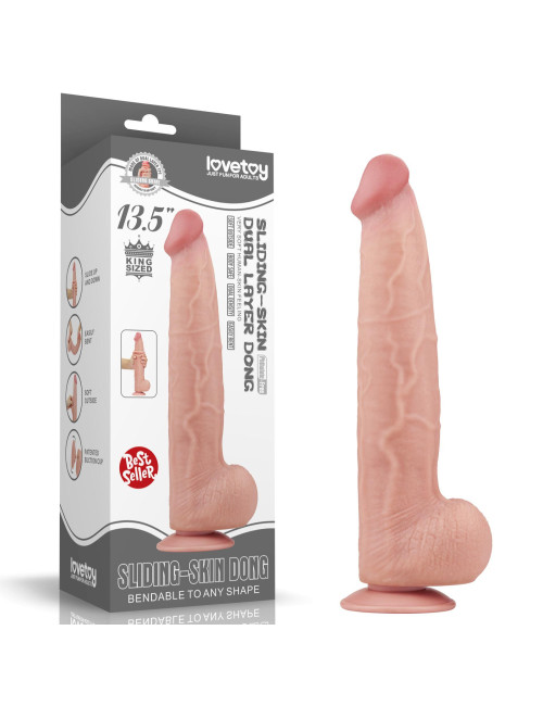 13.5'' King Sized Sliding Skin Dual Layer Dong