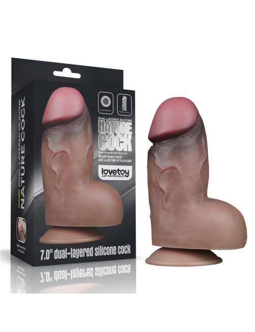 7.0'' Dual Layered Platinum Silicone Cock