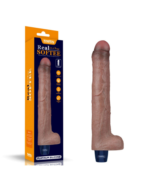 10.5" REAL SOFTEE Rechargeable Silicone Vibrating Dildo
