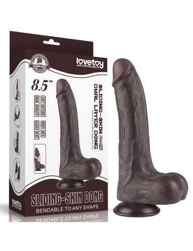 8.5'' Sliding Skin Dual Layer Dong Black