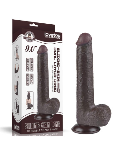 9'' Sliding Skin Dual Layer Dong Black