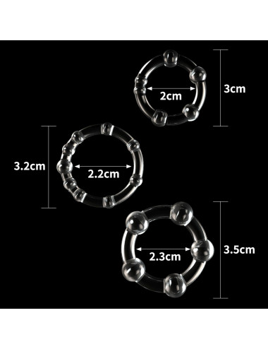 Power Plus Triple Beaded Ring Set