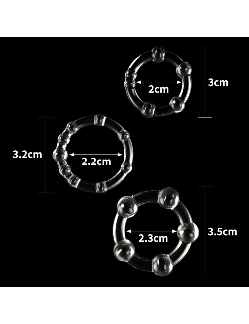 Power Plus Triple Beaded Ring Set