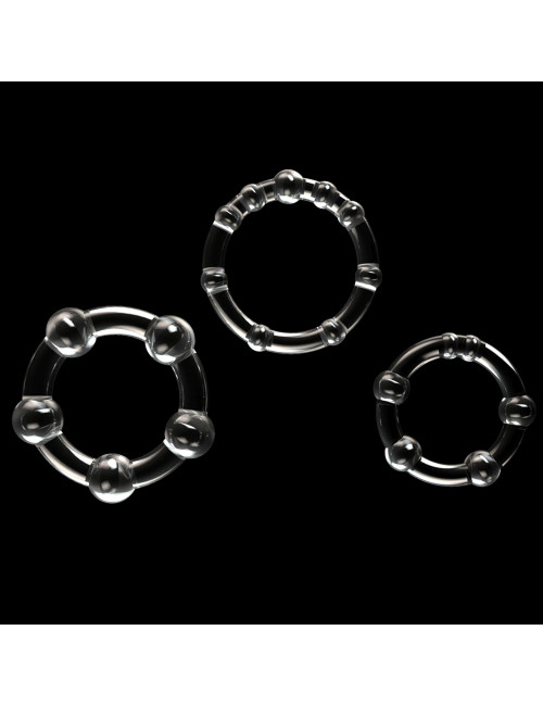Power Plus Triple Beaded Ring Set